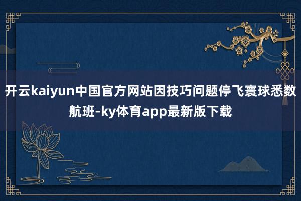 开云kaiyun中国官方网站因技巧问题停飞寰球悉数航班-ky体育app最新版下载