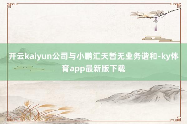 开云kaiyun公司与小鹏汇天暂无业务谐和-ky体育app最新版下载