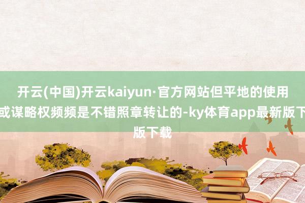 开云(中国)开云kaiyun·官方网站但平地的使用权或谋略权频频是不错照章转让的-ky体育app最新版下载