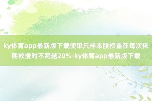ky体育app最新版下载使单只样本股权重在每次依期救援时不跨越20%-ky体育app最新版下载